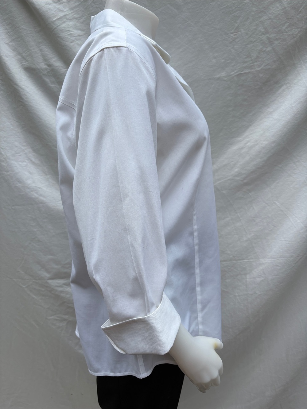 Talbots White Wrinkle-Resistant 3/4-Length Sleeved Shirt - Picture 13 of 14